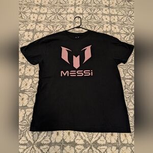 Black Messi Collection Tee with Pink Messi Emblem